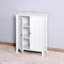 Armoire de rangement pour salle de bain avec tablette réglable à double porte, blanc