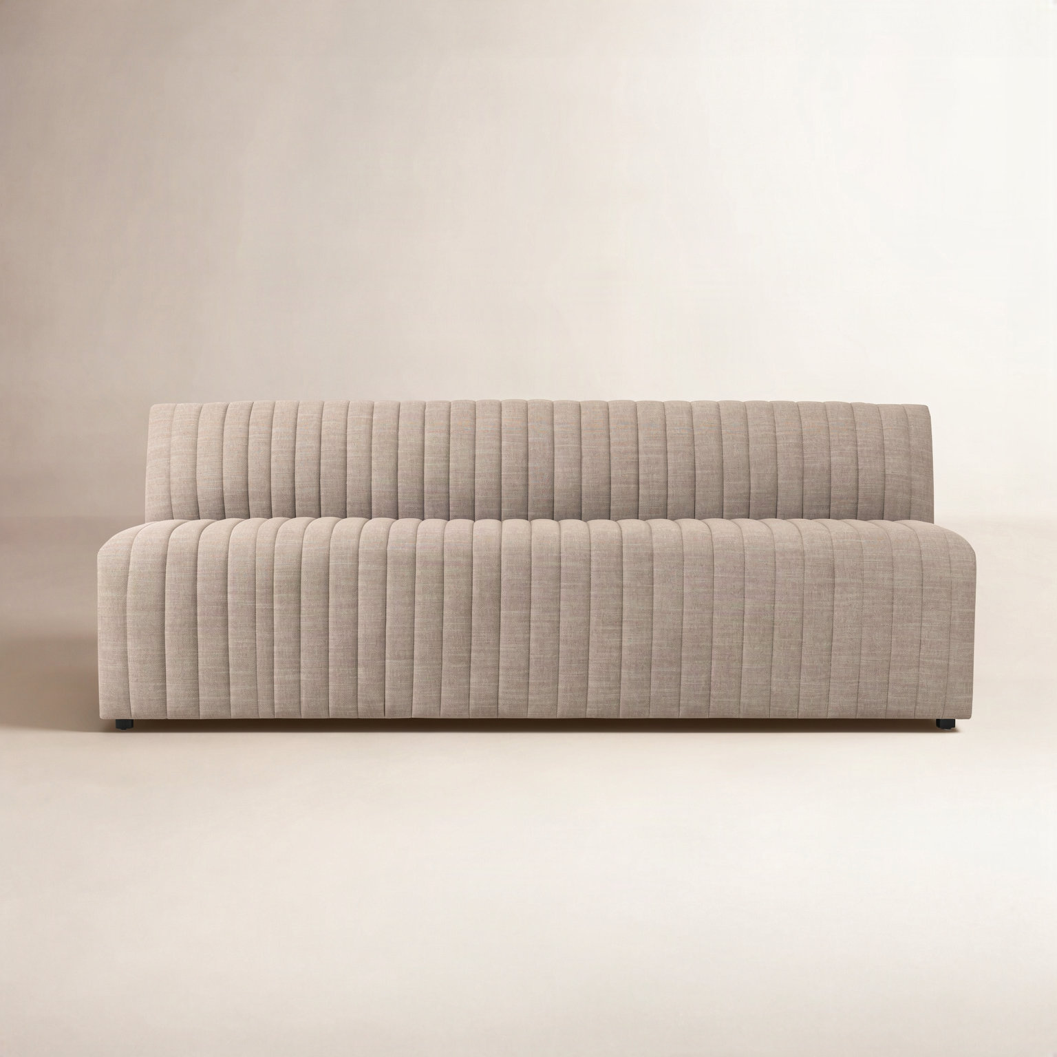 Brandt Bench, 31.5" H x 82" W x 28" D, Crypton Nomad Taupe Polyester Blend