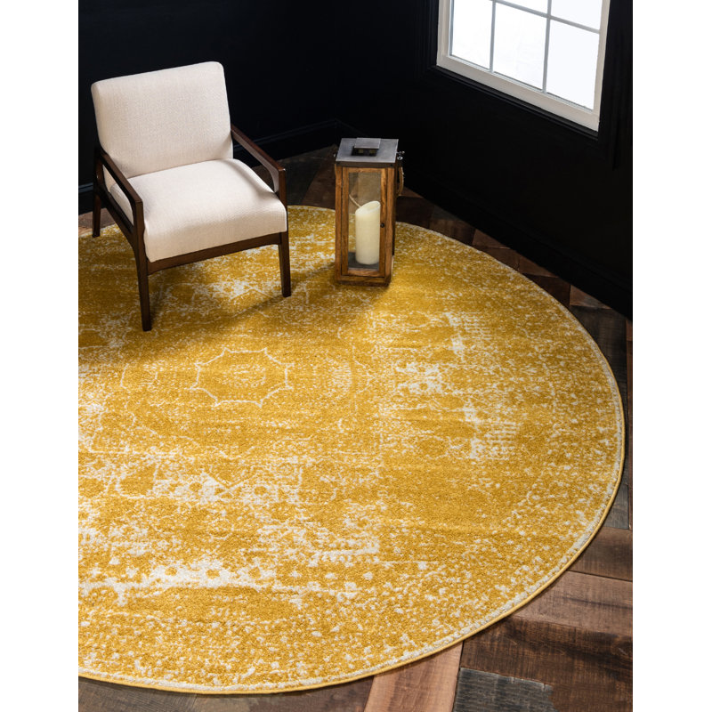 Geometric Area Rug, Round 91cm