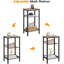 Table d'appoint industrielle à 3 niveaux avec tablettes en filet réglables, table de bout haute pour le salon, la chambre à coucher, le couloir ou le bureau, structure en métal robuste et design rustique