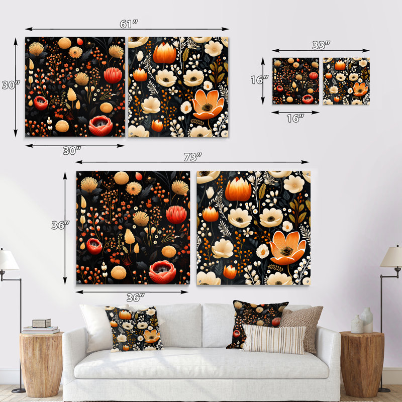 Barnesville - Ensemble de 2 art mural en verre acrylique, H 16 po x l 33 po