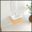Meuble-lavabo flottant mural de 24 po avec rebord incurvé, finition noyer naturel et lavabo en céramique pour les espaces compacts-1996291596-1996291599
