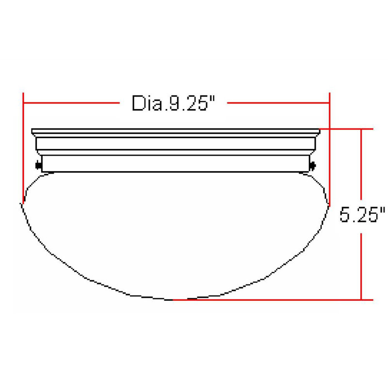 Plafonnier encastré simple à 1 lumière Kalona, H 5,25 po x l 9,25 po x P 9,25 po, Bronze huilé