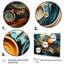 «Teal Yellow Abstract Fractal Collage Melody II», 3 impressions sur toile tendue-379849108
