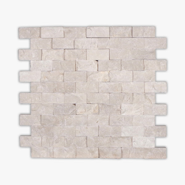 Botticino Splitface 1x2 Brick Marble Mosaic
