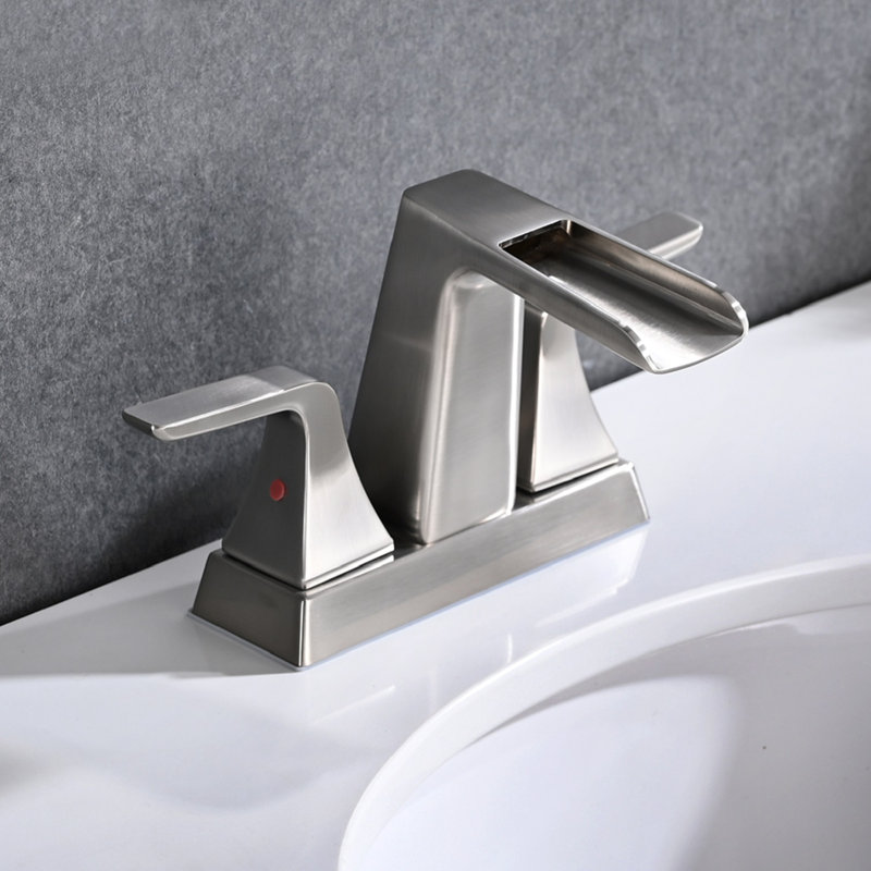 2-handle Bathroom Faucet with Drain Assembly, Brushed Nickel