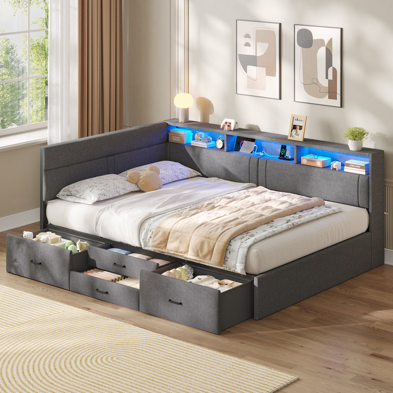 Drawers Daybed, Double (4'6), Grey