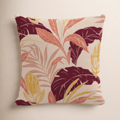 Floral Cotton Throw Pillow