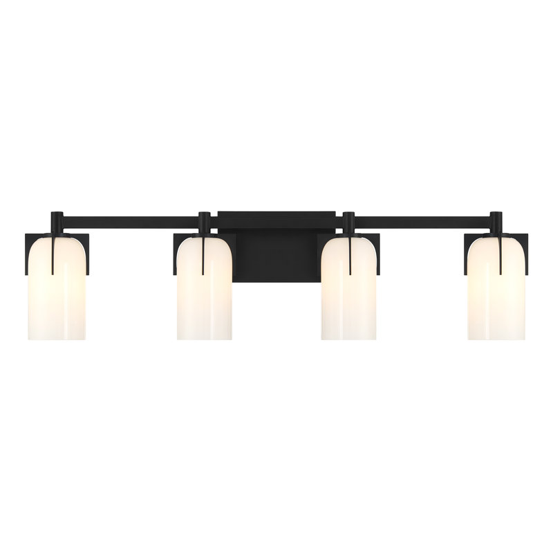 Irela 4-Light Vanity Light in Black, Black, 4 Lights, 8.5" H x 32" W x 32" D