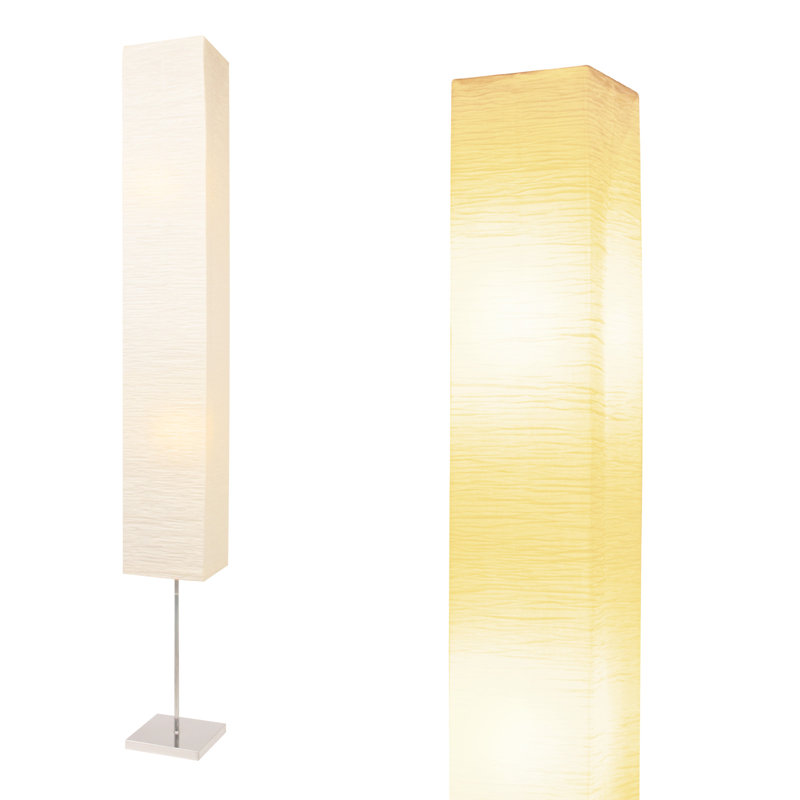 Paper art floor lamp, Japanese style floor lamp, rice paper lampshade, warm and simple style, corner paper lantern, suitable for bedroom, office and living room - beige