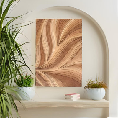 Parawood, art mural en bois au verso sans cadre, décor en bois 3D, décoration murale abstraite