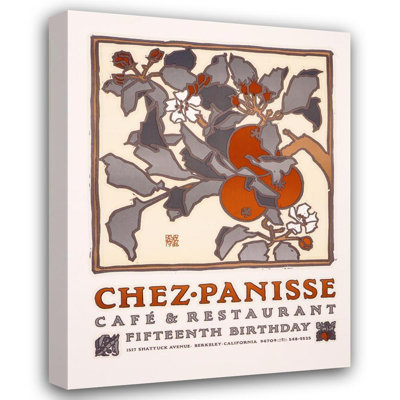 "Chez Panisse Caf and Restaurant Fifteenth Birthday" by  David Lance Goines - Gallery Wrap Canvas Wall Art