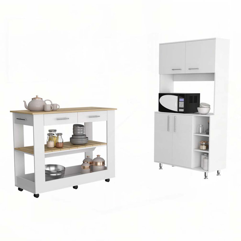 Ensemble de cuisine 4 pièces 2 tiroirs 2 pièces Nadina