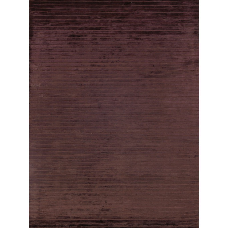 High Low Striped Area Rug in Chocolate, Rectangle 8' x 10'