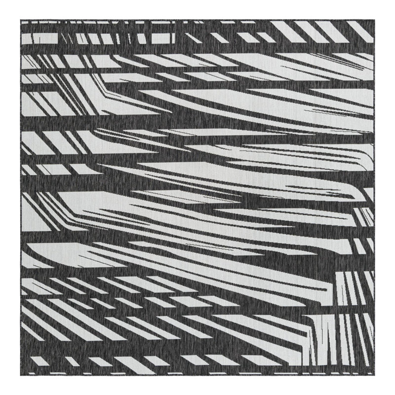 Abstract Indoor / Outdoor Rug, Square 7'10"