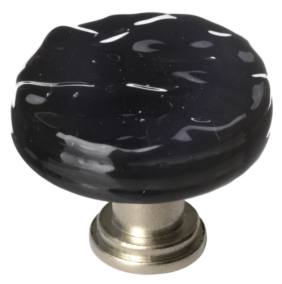Glacier Mushroom Knob Knob, Satin Nickel, Black