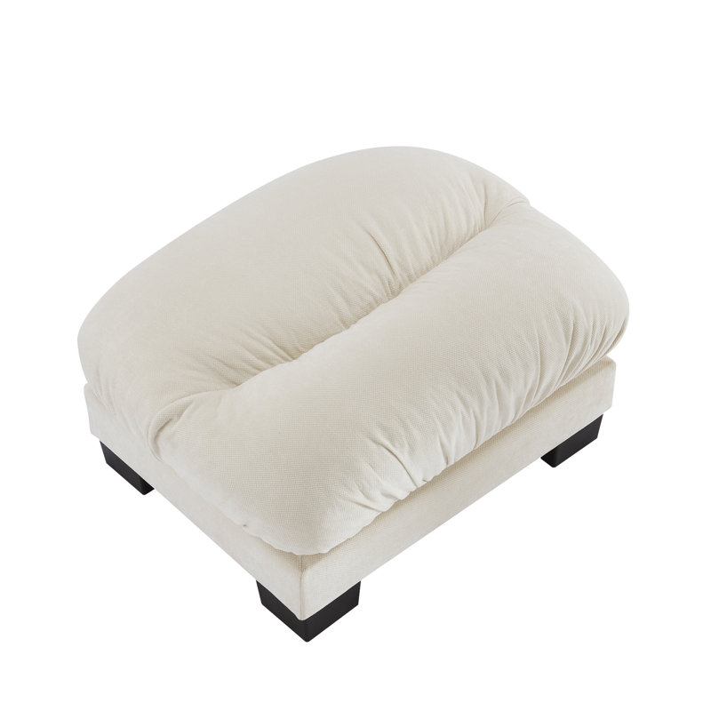 Repose-pieds en chenille pour salon, Beige