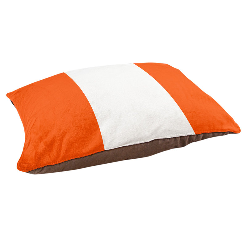 Coussin d'extérieur pour chien Florida Tribe, Grand (l 50 po x P 40 po x H 7 po), Orange/White/Orange/Brown