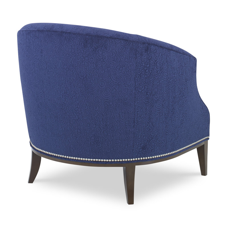 Chaise Calvert - Dossier uni, Lin de Bruges, Petit laiton vieilli, Ébène rétro
