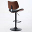 Ensemble de 2 tabourets de bar en bois cintré noyer Mid-Century-349130243