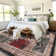 Machine Washable Rug with Rubber Backing for Living Room Modern Non-Slip Dining Room Rug Easy-Cleaning Geometric Floor Carpet for Bedroom Hallway Kitchen Office Playroom