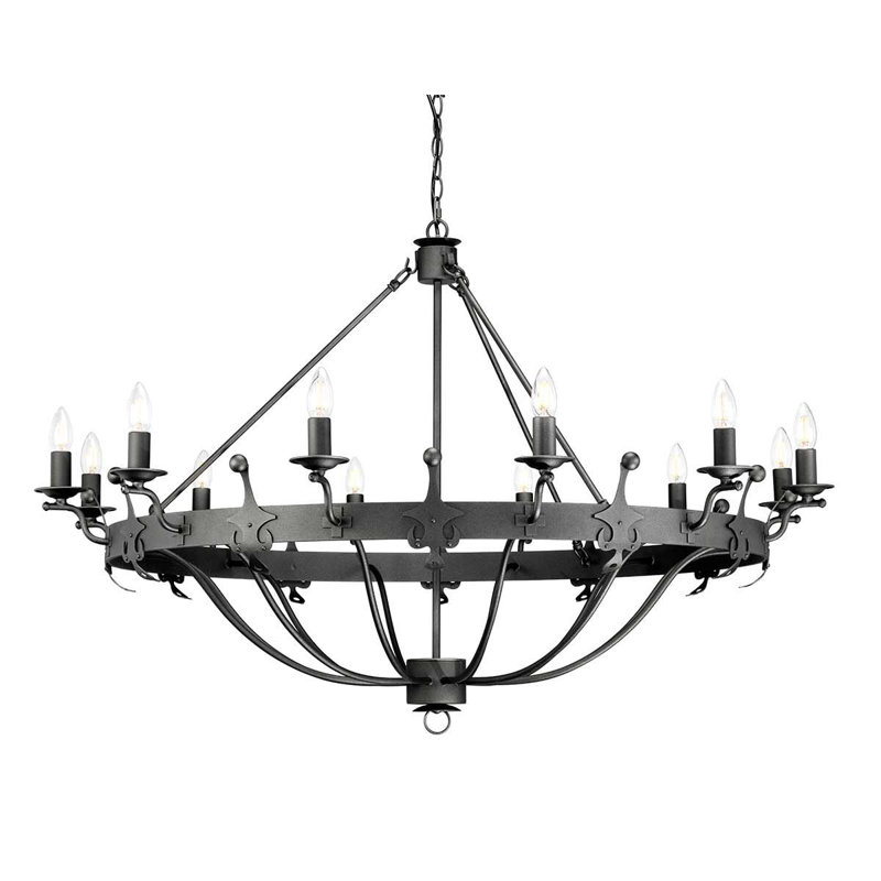 Augill 12 - Light Waggon Wheel Chandelier