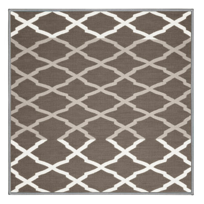 Machine Washable Trellis Grey Area Rug