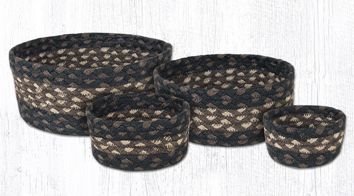 Ensemble de 4 paniers ronds en jute Earth Rugs - service rustique, 9 po x 9 po, ensemble de 4, Mocha/Frappuccino
