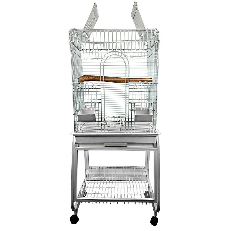 Cage à oiseaux avec base en plastique Humes Play Top, Platine