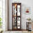 Lighted Curio Cabinet, Glass Display Cabinet With Adjustable Shelves, Vintage Storage Case-1421285450