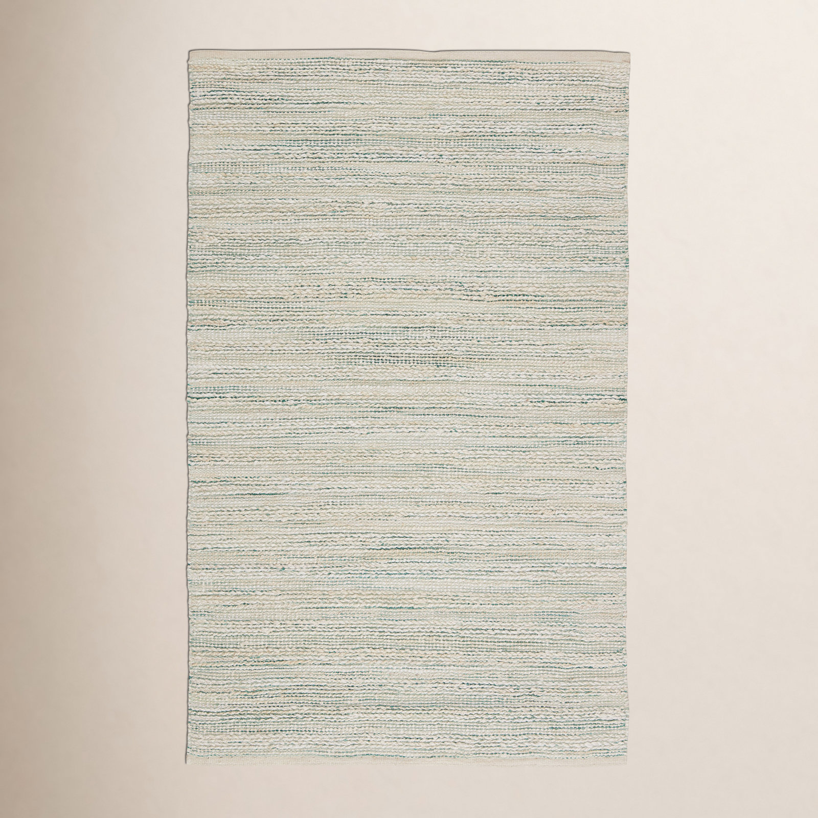 Ian White Gray Teal Striped Flatweave Rug, Rectangle 2'6" x 4'