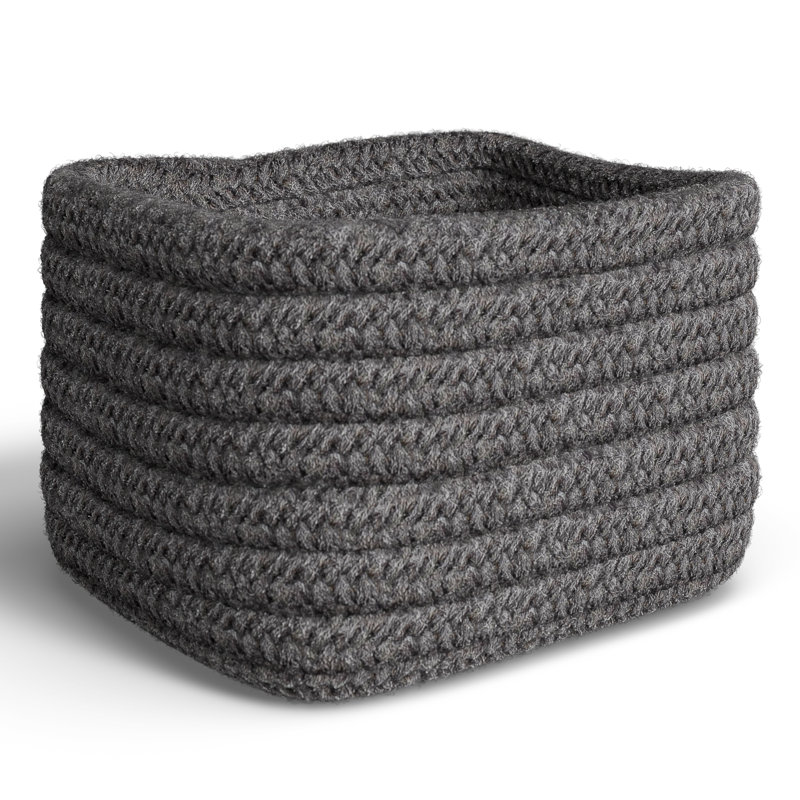 AllModern Wool / Felt Decorative Basket, Dark Gray