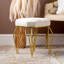 Classic Boucle Dressing Stool for Bedroom Furniture, Modern Accent Stool with Iron Metal Legs