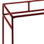 Bureau avec plateau en verre de 5 mm avec finition rouge et compartiment de base en métal transparent