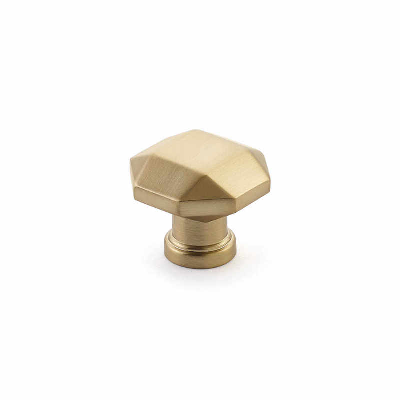 Menlo Geometric Knob, Signature Satin Brass