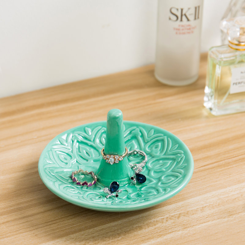 Bletchley Ceramic Heart Turquoise Ring Holder 
