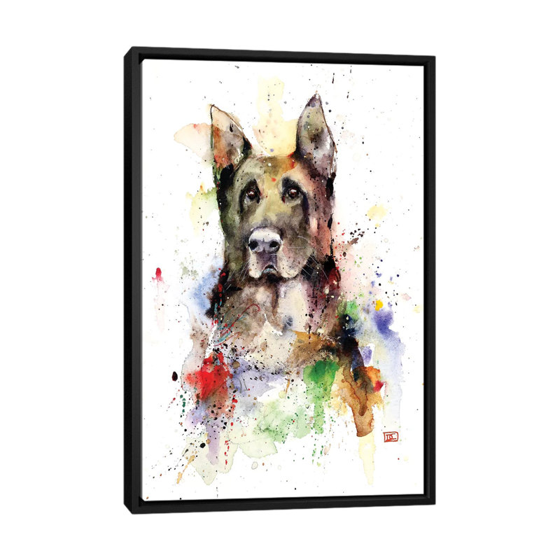 « german berger » par dean crouser,, reproduction d’impression sur toile tendue, H 26 po x l 18 po x P 1,5 po, Pas de tapis