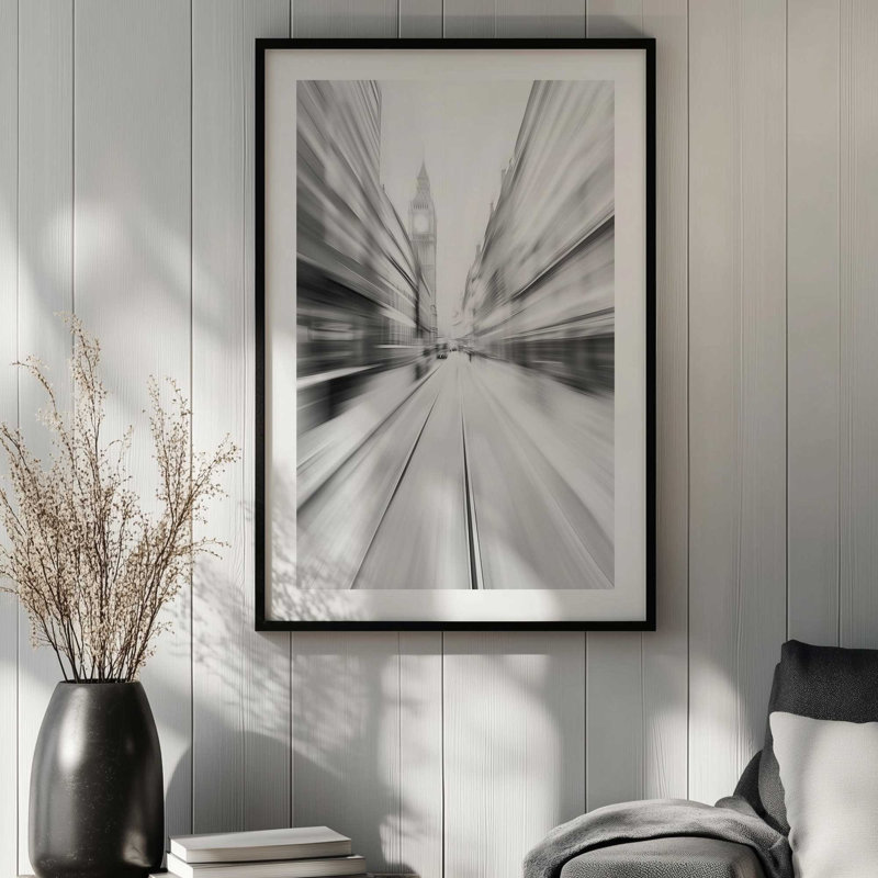 London Pulse, Single Picture Frame Satin Black, 17" H x 21" W
