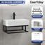 DeerValley 568mm L X 360mm W Wall Mounted Rectangular Sink with Black Towel Bar & Overflow