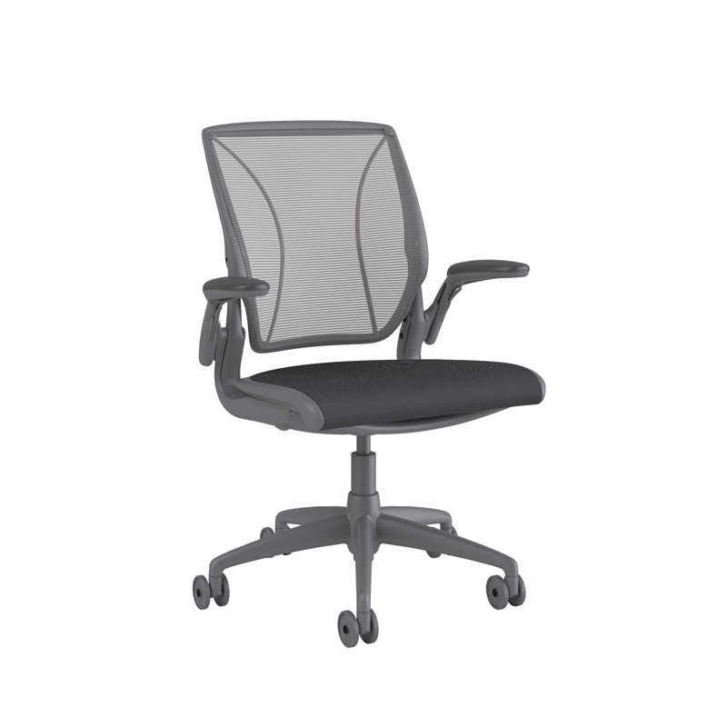 Mesh Task Chair, Gray, Pinstripe/Silver, Pinstripe/Silver