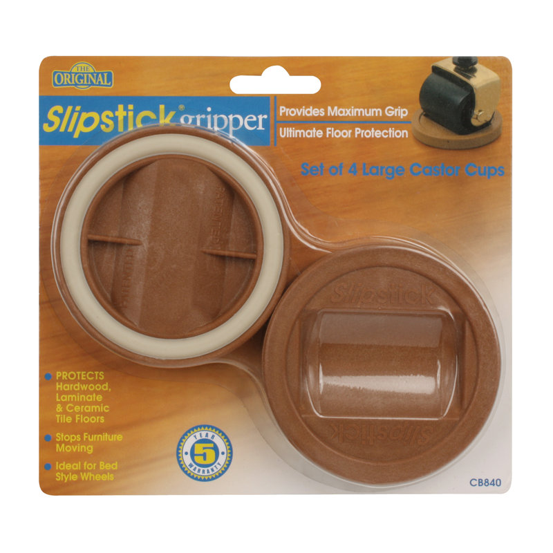 Bed Roller/Furniture Wheel Gripper Cup Coaster, Caramel
