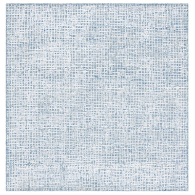 Leenhardt Hand Tufted Viscose Wool Cotton With Latex Rug in Blue/Ivory