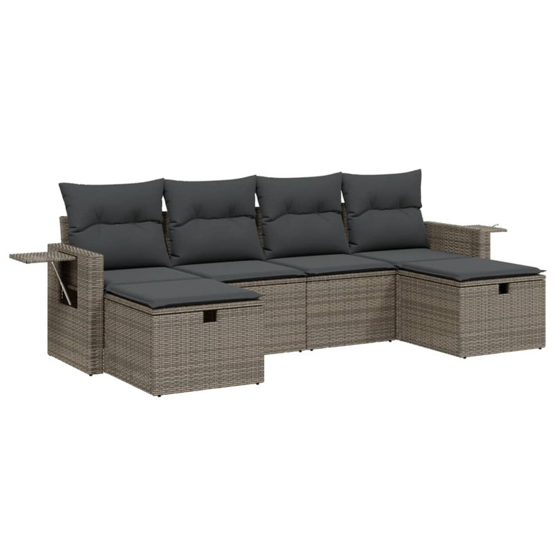Vidaxl Garden Sofa Set Grey, Dark Grey