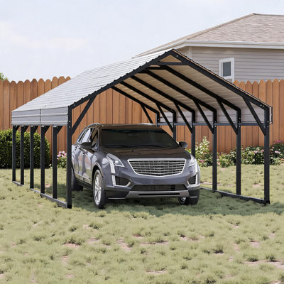 12x26ft Heavy Duty Metal Carport Kit for 2 Cars | Extra-Tall All-Weather Steel Canopy Shelter for SUVs, Trucks, Boats & Tractors