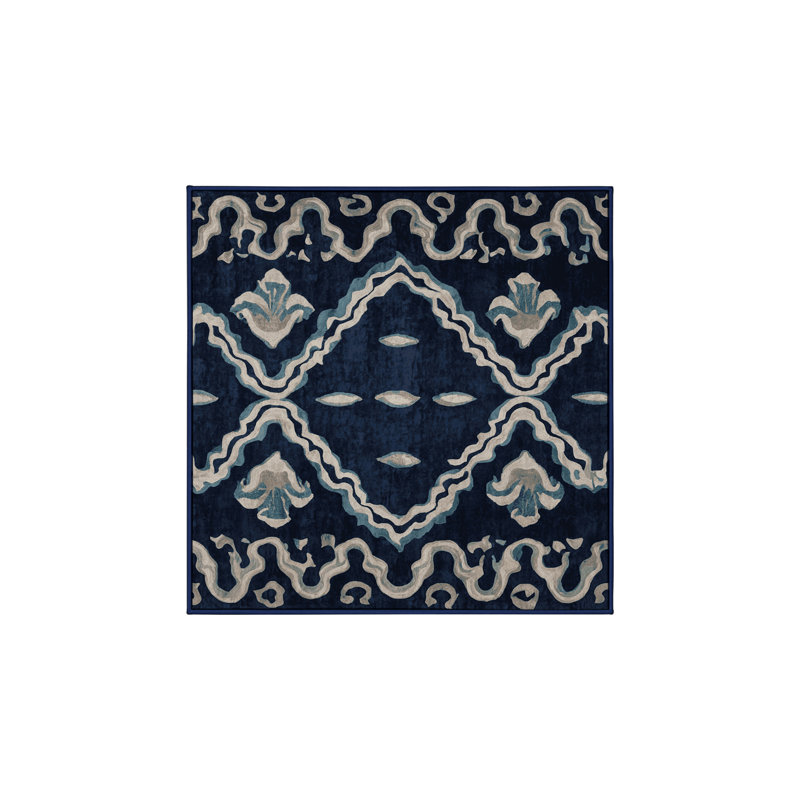 Tapis gris soyeux et moelleux, Carré 8 pi