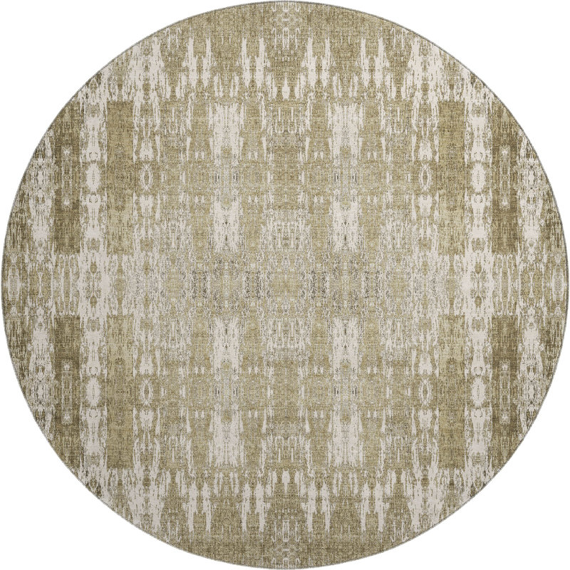 Premium Machine Washable Cerrito AMF580 Beige Rug, Round 8'