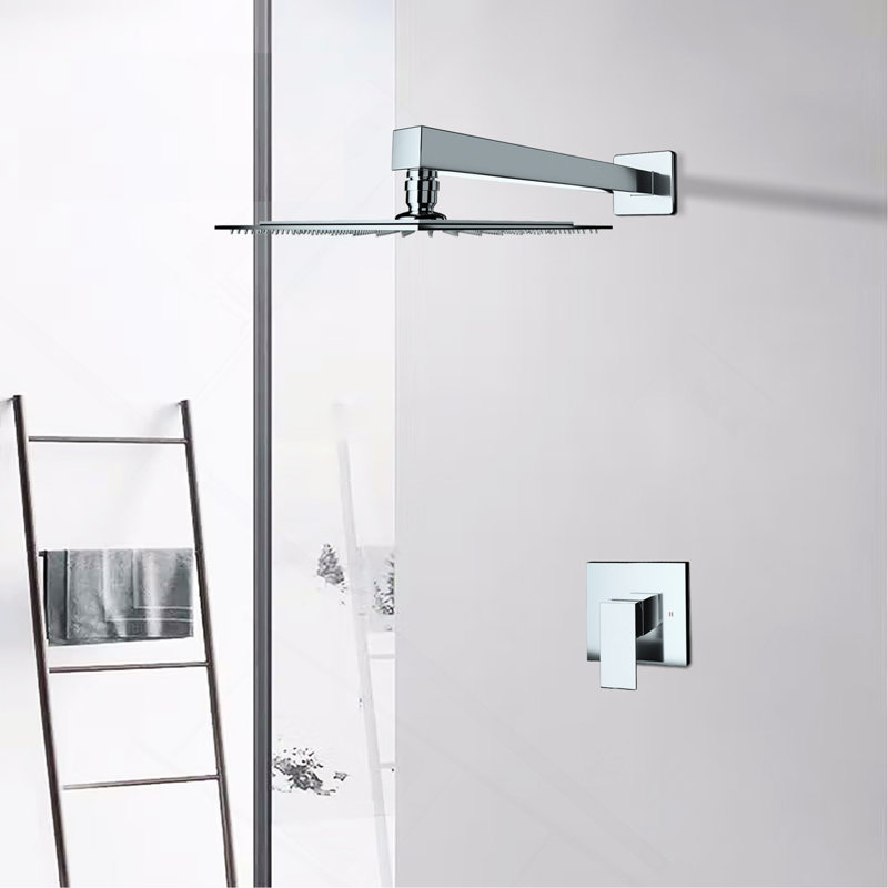 Robinet de douche mural chromé (valve incluse)