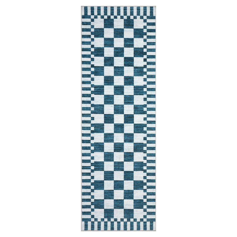 Checkered Rug for Living Room Washable Bedroom Rugs Non Slip Back Modern Classic Area Rug for Kids Boys Bedroom Home Decor Carpet for Dining Room Office