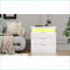 Table de chevet blanche moderne avec station de charge, DEL et tiroir coulissant - l 28,8 po x P 17 po x H 30,5 po-555140585