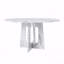 Table de salle à manger ronde 47,24 "pour 4 personnes - Table de ferme en MDF avec finition marbre blanc